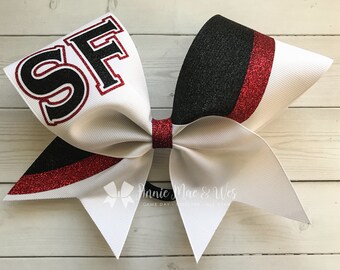 Custom Cheer Bows - Your choice of bow color and outline color - Fill color will be black