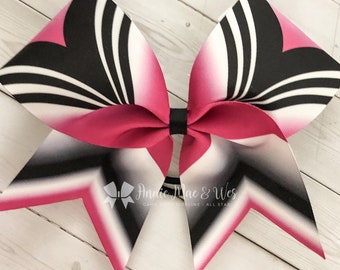 Black and Teal Cheer Bow - Rhinestone Competition Cheer Bow