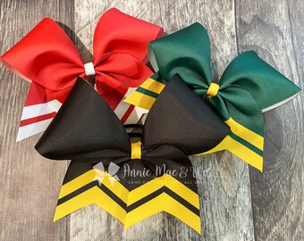 Team cheer bows - your choice of bow and accent color with white outline