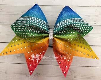 Rainbow Cheer Bow - Ombre Cheer Bow - Cheer Bows - Tropical Cheer Bow