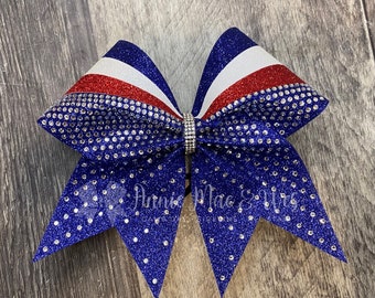 Cheer Bows - Royal Blue Cheer Bow - Black and blue  Cheer Bow - Competition Bow