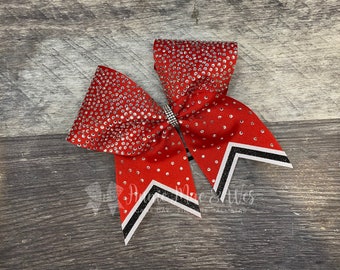 Custom Cheer Bows - Your choice of ribbon and one glitter color