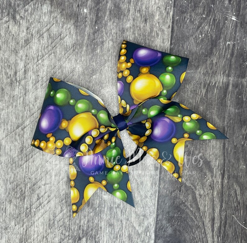 Mardi Gras Cheer Bow image 3