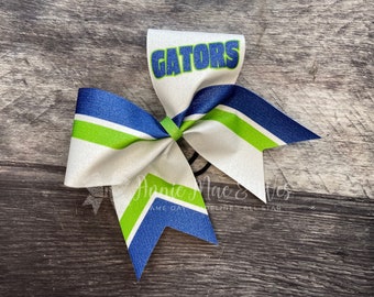 Sideline Cheer Bow - White Bow with your choice of 2 accent colors