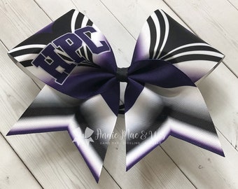 Custom Cheer Bows - Purple and Black