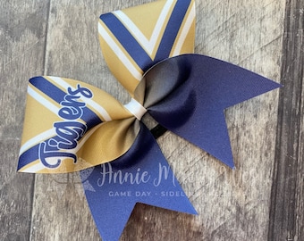 Custom Cheer Bows - Your choice of 2 colors with white accents
