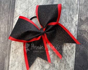 Cheer Bows - your choice of ribbon and glitter colors