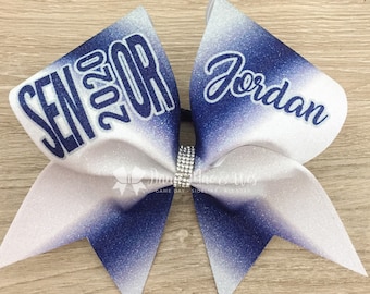 Senior cheer bows - royal blue and silver softball cheer bow - team cheer bow - team cheer bows - softball bows - senior cheer bows