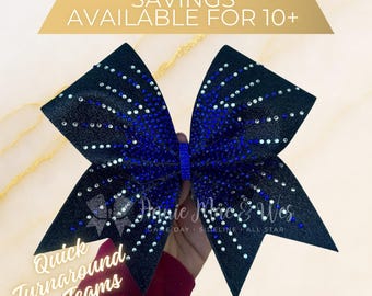 Custom Glitter and Rhinestone Cheer Bow - AM72
