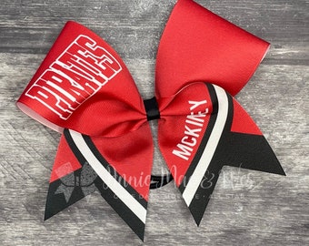 Custom cheer bow - your choice of 2 colors with white accents