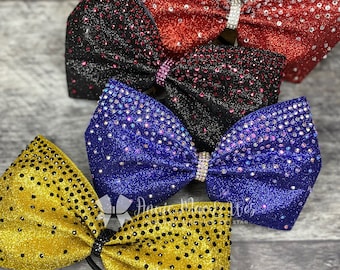 Cheer Bow - Tailless Cheer Bow - Glitter and Rhinestone Cheer Bow