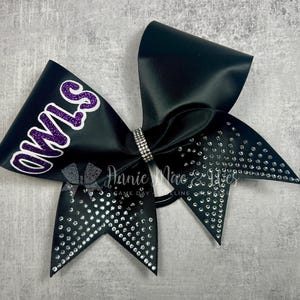 Cheer Bow - Satin Cheer Bow - Competition Cheer bow - AB Rhinestones