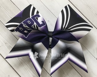 Black and Purple Cheer Bow - Purple and Black Cheer Bow