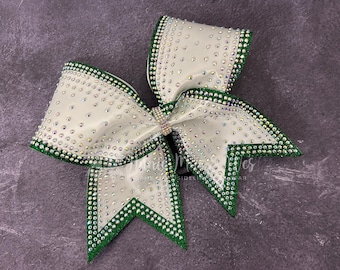 Cheer Bow - Satin Cheer Bow - Competition Cheer bow - AB Rhinestones