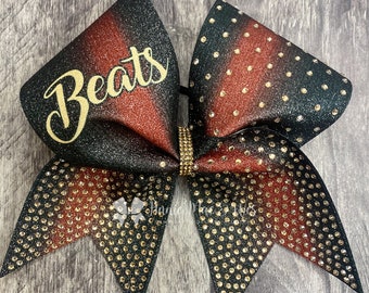 Glitter and Rhinestone Cheer Bow - Your choice of colors