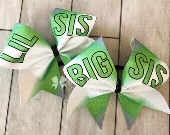 Lil Sis Cheer Bow - Big Sis Cheer bow - Your choice of colors