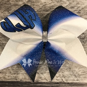 Black and Royal Blue cheer bows - team cheer bow - team cheer bows - softball bows - senior cheer bows