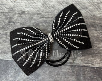 Cheer Bow - Tailless Cheer Bow - Glitter and Rhinestone Cheer Bow