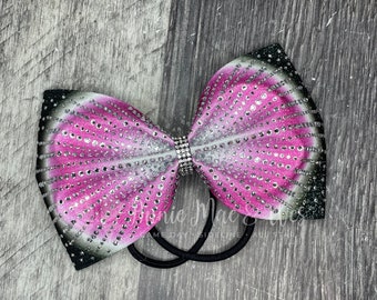 Competition Cheer Bow - Glitter and Rhinestone Bling Cheer Bow - Cheer bows - competition cheer bows - all star cheer bow