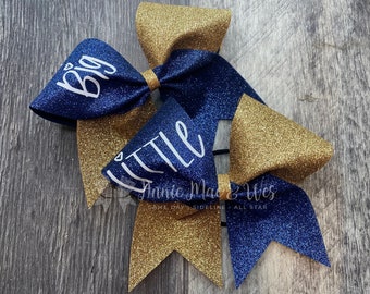 One Big Sister OR Little Sister Bow Text is White