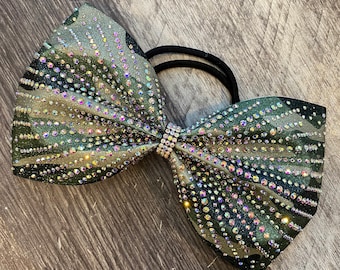 Camo Cheer Bow - Glitter Cheer Bow - Sparkle Cheer Camo - Rhinestones