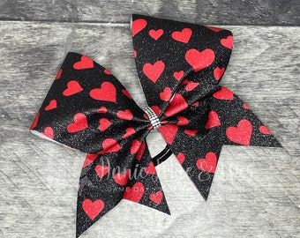 Valentine's Day cheer bow - Valentine's Day cheer bows - valentine cheer bow - Valentine's Day Cheer Bows