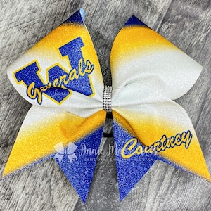 Cheer Bows - Your choice of 2 accent colors on a white bow