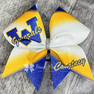 Cheer Bows - Your choice of 2 accent colors on a white bow