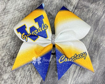 Cheer Bows - Your choice of 2 accent colors on a white bow