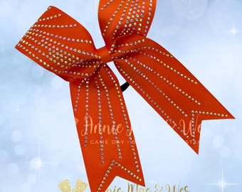 Long Tail Cheer Bow with Rhinestones