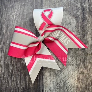 Breast Cancer Awareness Cheer Bows | Pink Ribbon Team Bow for October | Custom Cheer Hair Accessories for Cheerleaders, Gyms & Squads