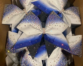 Cheer Bows - Your choice of 2 accent colors on a white bow