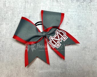 Custom Team Cheer Bow with Varsity Monogram | Your choice of colors | Perfect for Senior Night, End-of-Season Gifts Tournaments and More
