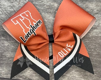 Custom cheer bow - your choice of 2 colors with white accents