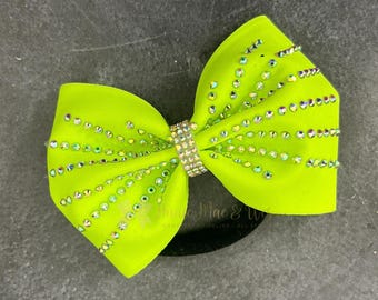 Rhinestone Gymnastics Bow | Sparkle Hair Bow, Competition Practice
