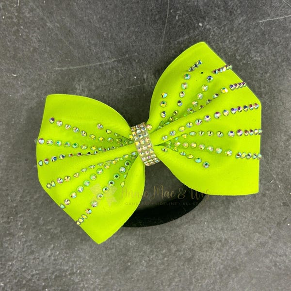 Rhinestone Gymnastics Bow | Sparkle Hair Bow, Competition Practice