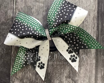 Tigers Cheer Bow - Black and White Cheer bow - Glitter Cheer Bow