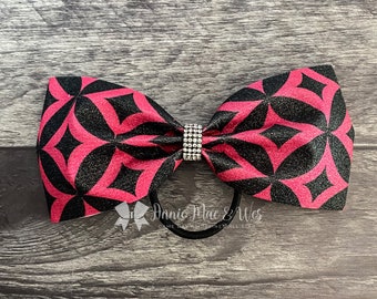 Pink and Black Cheer Bow -  Gymnastics Bow