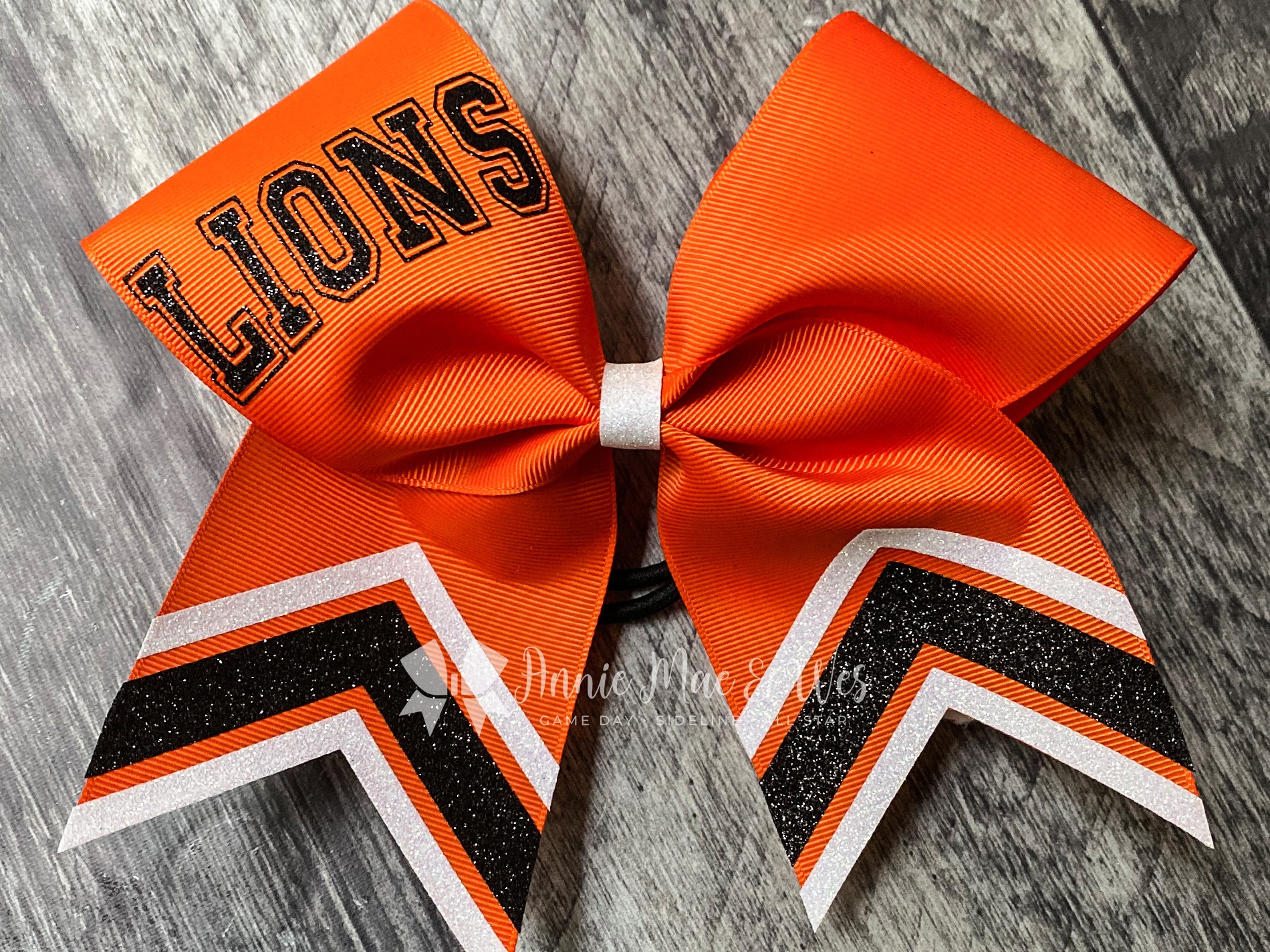 Accessories, New Mini Cheer Bow Keychain Hand Crafted Orange With Zebra  Print