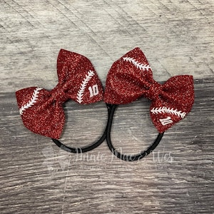 Softball Pigtail Bows - Softball French Braid Bows