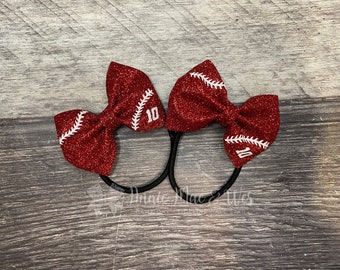 Softball Pigtail Bows - Softball French Braid Bows