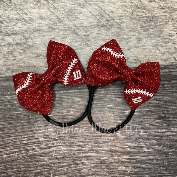 Softball Pigtail Bows - Softball French Braid Bows