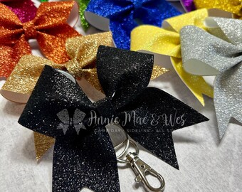 Glitter Cheer Bow Keychain