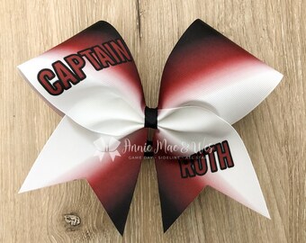 Maroon and Black cheer bows - white, black and red softball cheer bow - team cheer bow - team cheer bows - softball bows - senior cheer bows