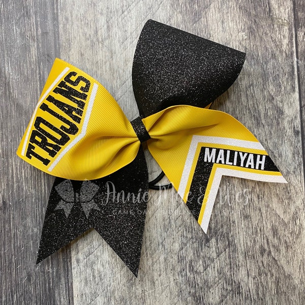 Cheer Bows Yellow and Black Etsy