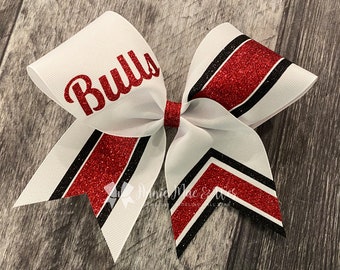 Cheer bow - Cheer bows - Sideline cheer bow - Cheer bows - Red and Black - Black and Red