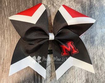 Red and Black Cheer bow - Cheer Bows - Softball team cheer bow - Softball bows