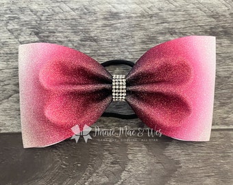 Pink and Black Cheer Bow -  Gymnastics Bow