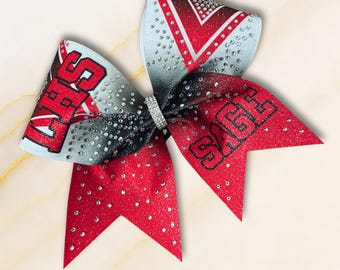 Custom Rhinestone Cheer Bow – Personalized Glitter Team Hair Bow