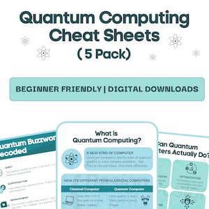 Quantum Computing Cheat Sheets | Beginner Guide | Printable PDF | Quantum Physics Explained | Digital Download - Without Watermark